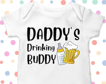 Daddy&#39;s Drinking Buddy Baby Bodysuit , Baby Shower Gift, Father&#39;s Day Gift, Dad Gift Bodysuit, Funny Baby Gift 200