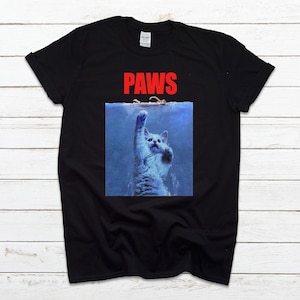 Paws Cat T Shirt, Kitten Meow Parody Hipster T Shirt 466