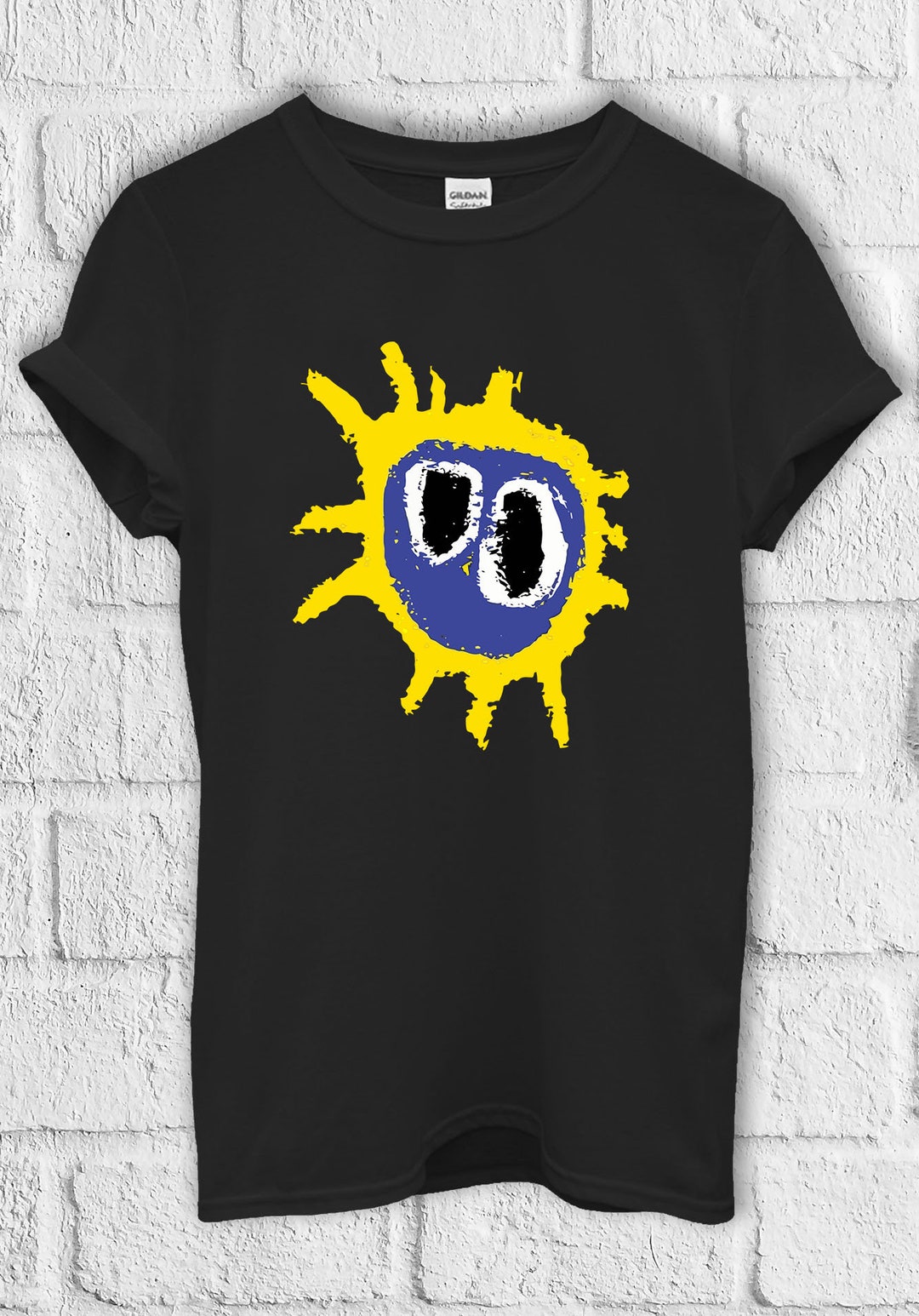 T-shirt Rock Vintage Primal Scream – Noir Coton Manches Courtes – Neuf Avec étiquettes