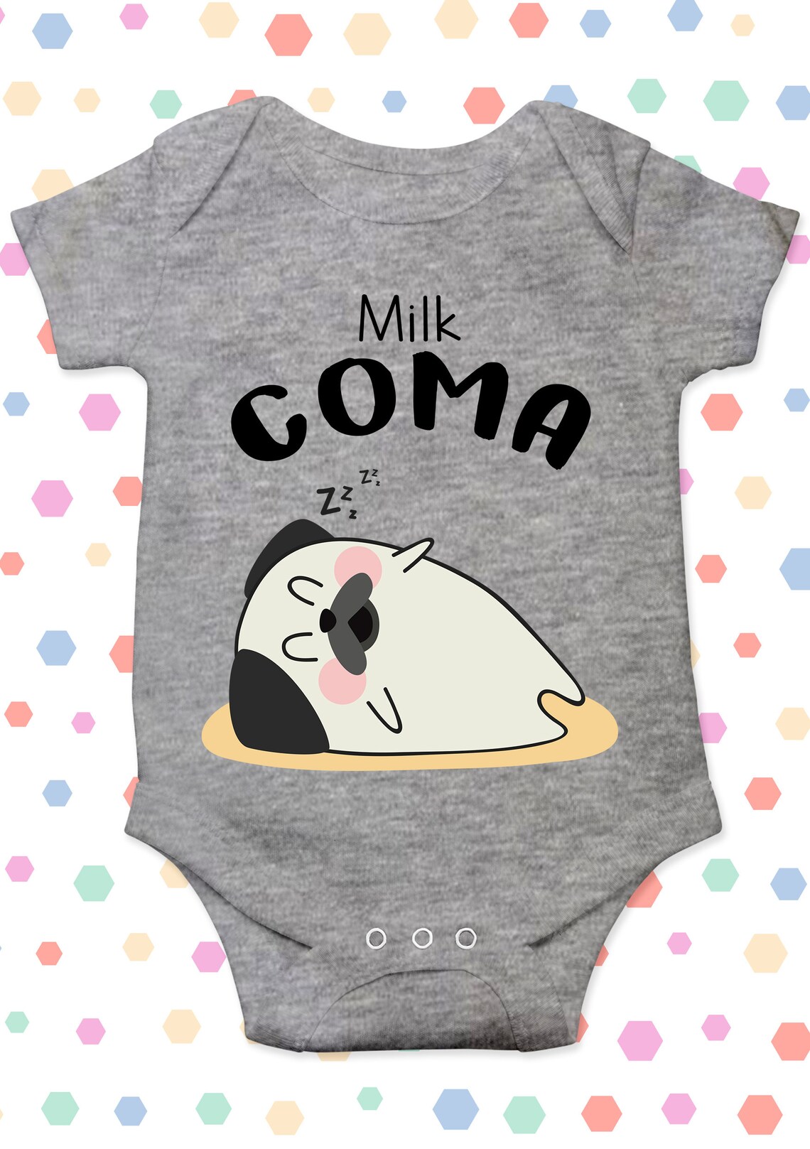 Milk Coma Sloth Onesie Bodysuit Cute Baby Bodysuit Baby Etsy
