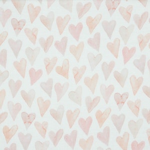 Double Gauze Organic Digital Hearts, Double Gauze Fabric By Half The Metre, Printed Muslin Fabric, Floral Print, Swaddle Fabric