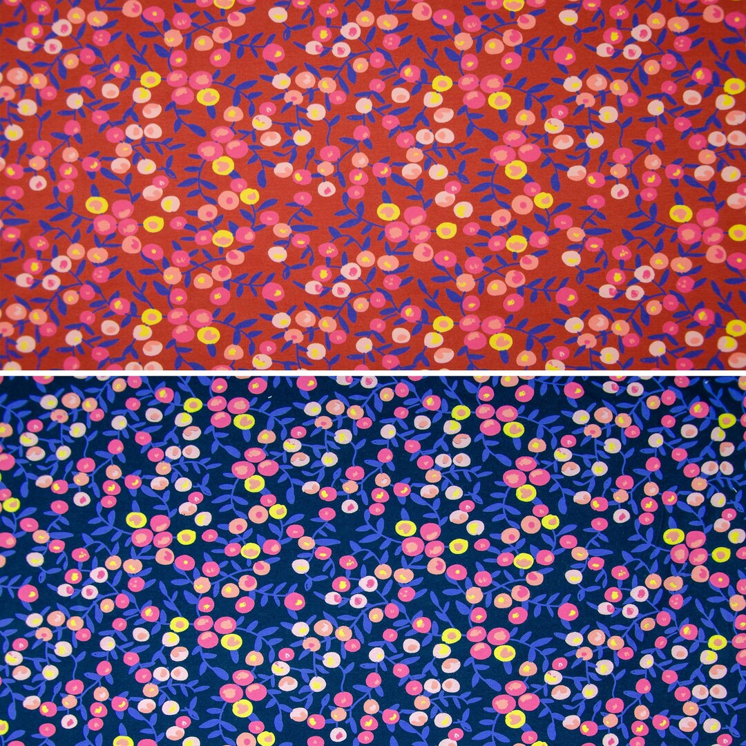 Floral Cotton Jersey Fabric, Jersey Fabric by Half the Metre, Printed