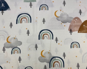 Rainbow Muslin Fabric: Denim Double Gauze Swaddle Fabric