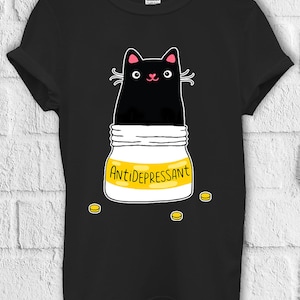 Leuke Kat Kitten Antidepressivum T-shirt Hoodie Sweatshirt Baseball Trui Mannen Vrouwen Unisex Baggy Boyfriend Shirt 1365