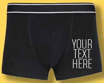 Your Text Personalised Boxer Custom Funny Men Underwear, Valentines Day Gift Boyfriend, Gift For Him, Husband Gift, Gifts For Him B1