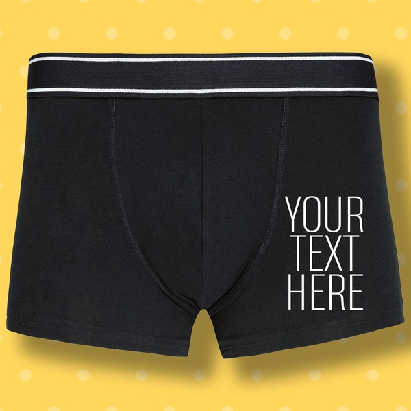 Your Text Personalised Boxer Custom Funny Men Underwear, Valentines Day Gift Boyfriend, Gift For Him, Husband Gift, Gifts For Him B1