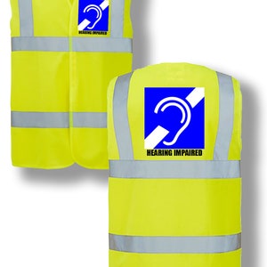Hearing Impaired Logo Health Hi Vis Vest Company Printed Horse Riding Safety Reflective Event Safety Visibility Jacket Coat Waistcoat H4