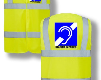 Hearing Impaired Logo Health Hi Vis Vest Company Printed Horse Riding Safety Reflective Event Safety Visibility Jacket Coat Waistcoat H4