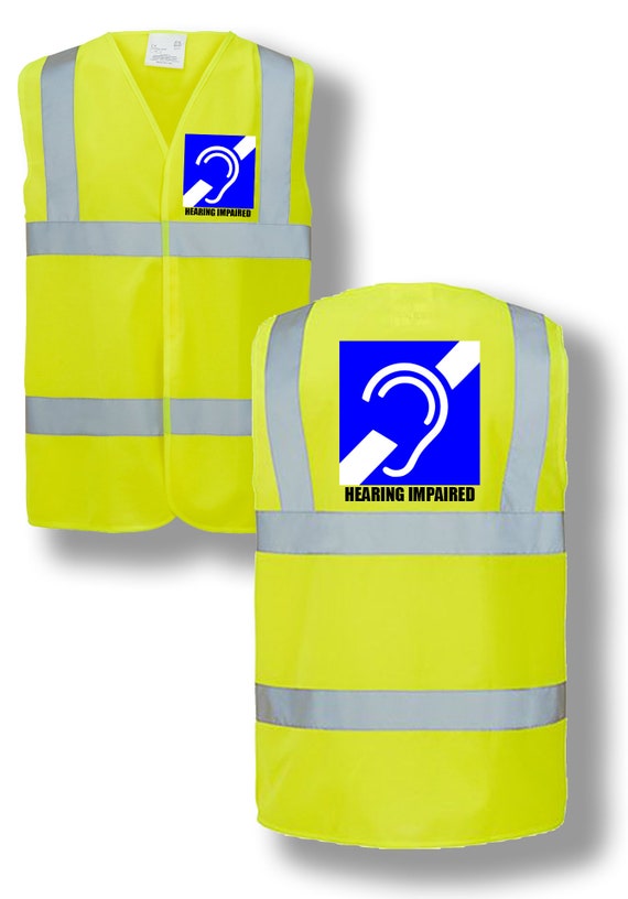 Hearing Impaired Logo Health Hi Vis Vest Company Printed Horse Riding Safety Reflective Event Safety Visibility Jacket Coat Waistcoat H4