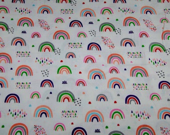 Rainbow Print Muslin Fabric: 100% Cotton Double Gauze - By The Half Metre