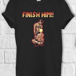 Finish Him Gayming T Shirt 8bit Gamer Gay LGBT T Shirt Hoodie Sweatshirt Baseball Pullover Men Women Unisex Baggy Boyfriend Shirt 3103