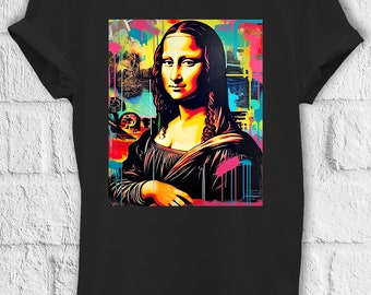 Graffiti Mona Lisa Postmodern T shirt Hoodie Sweatshirt Jute Bag Kids T shirt Baseball Pullover Men Women Unisex Baggy Boyfriend Shirt 3702