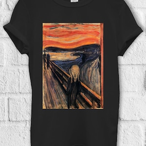 The Scream Edvard Munch Painting Art T Shirt Hoodie Sweatshirt Baseball Pullover Men Women Unisex Baggy Boyfriend Shirt 1715