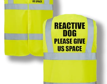 Reactieve hond, geef ons alstublieft ruimte Hi Vis-vest Bedrukt Paardrijden Veiligheid Reflecterend Evenement Veiligheid Zichtbaarheid Jasje Vest H13