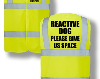 Reactieve hond, geef ons alstublieft ruimte Hi Vis-vest Bedrukt Paardrijden Veiligheid Reflecterend Evenement Veiligheid Zichtbaarheid Jasje Vest H13