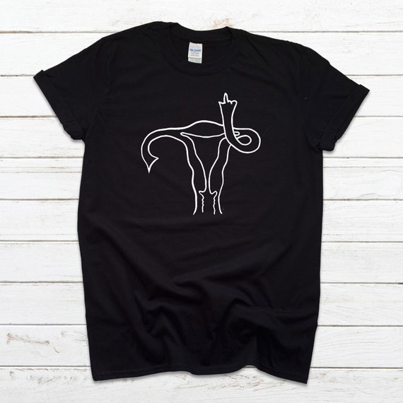 Uterus Middle Fingers Up Tee Feminist Protest Shirt Uterus Middle Fingers Up Tee Feminist Protest Shirt