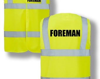 Foreman-logo Hi Vis Vest Bedrijf Bedrukt Paardrijden Veiligheid Reflecterend Evenement Veiligheid Zichtbaarheid Jas Jas Vest H7