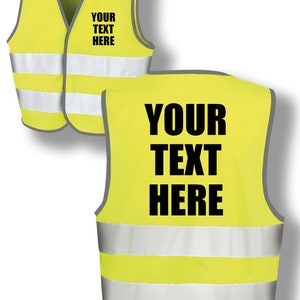 Your Text Personalised Name Custom Kids Hi Vis Safety Reflective Event Safety Visibility Kids Jacket Coat Waistcoat K1