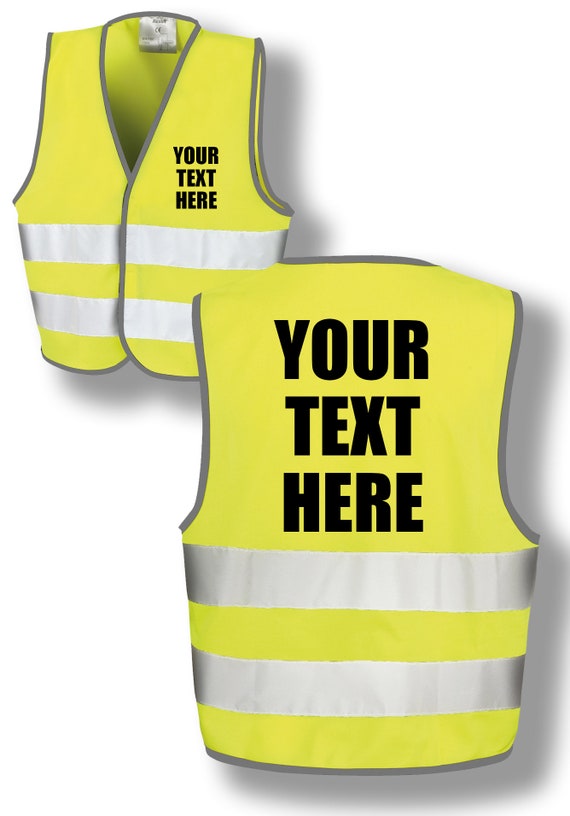 Your Text Personalised Name Custom Kids Hi Vis Safety Reflective Event  Safety Visibility Kids Jacket Coat Waistcoat K1