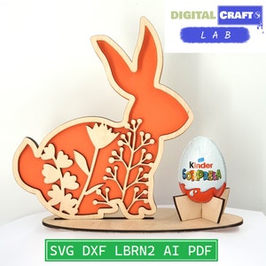 3 Easter Bunny Kinder egg holder