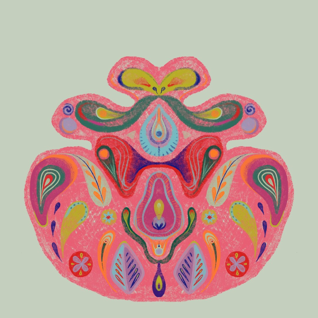 Floral Energy Digital Drawing - Etsy