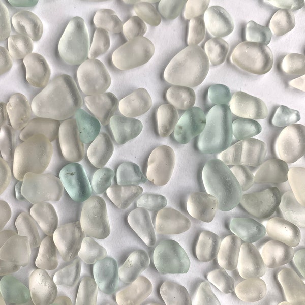 100 x 1cm approx. pieces of white & sea foam green sea glass from Kent Beach, UK - Sea Glass by Archie