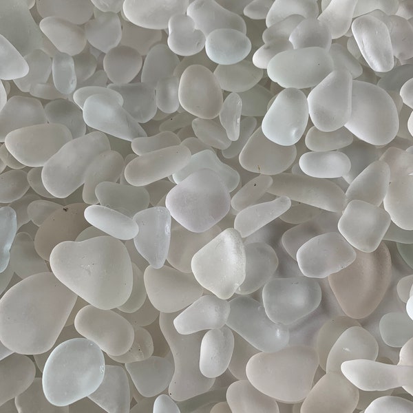 50 x medium (150g approx) 10mm- 25mm sized pieces of white sea glass from Kent Beach, UK - Sea Glass by Archie