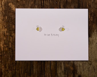 Sea Glass Bees Birthday card