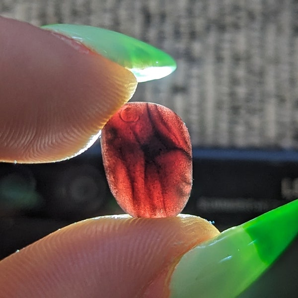 Collectors rare small RED/black pirate sea glass 15mm from Kent, UK beaches