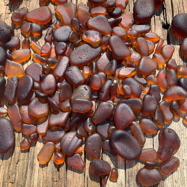 150g x Brown assorted sizes sea glass from Kent, UK beaches