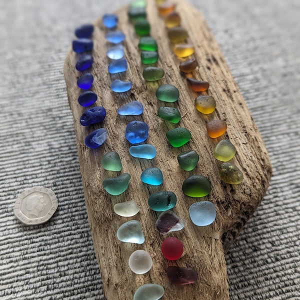 50 x Pieces Rainbows Victorian Sea Glass from, UK beaches - Sea Glass by Archie - 10mm SETXY1