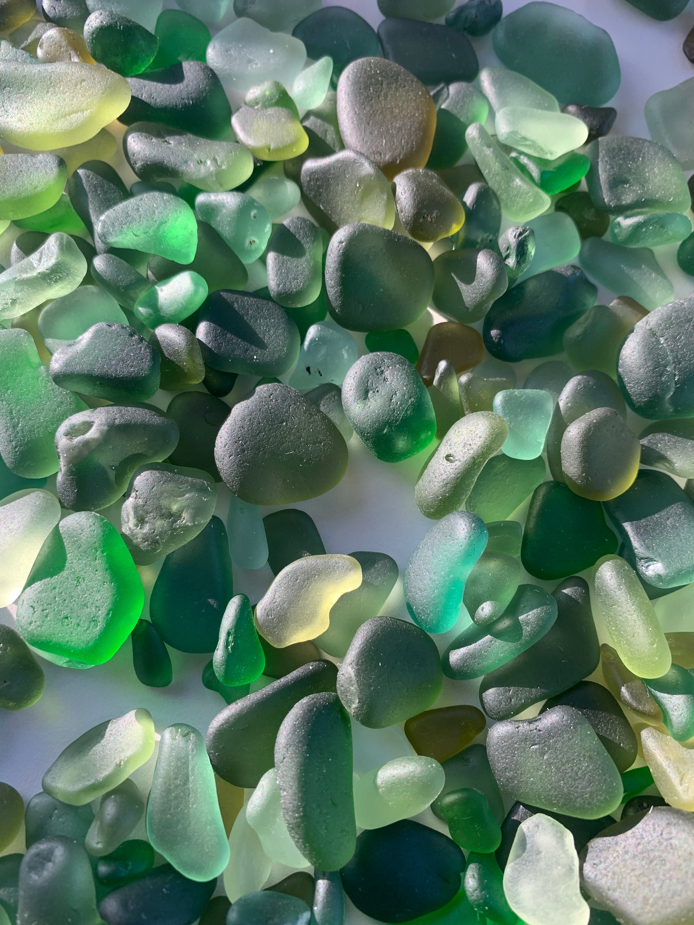 Sea glass assorted green shades of glass from Kent UK beaches Etsy