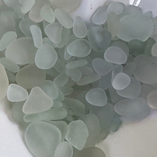 150g pale sea foam green pieces of Victorian sea glass - 15-40mm from Kent, UK beaches - Sea Glass by Archie