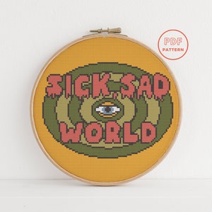 sick sad world cross stitch pattern