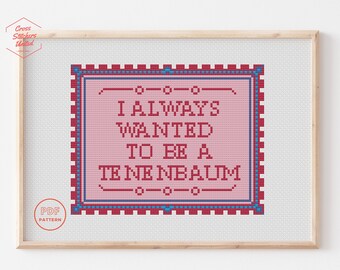 Royal Tenenbaums Cross Stitch Pattern: Wes Anderson Inspired (Digital PDF)