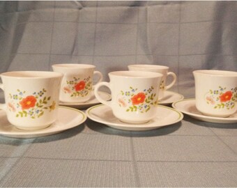8 Vintage Centura by Corelle Coffee Cups Lynwood Design 8 Vintage Centura by Corelle Coffee Cups Lynwood Design