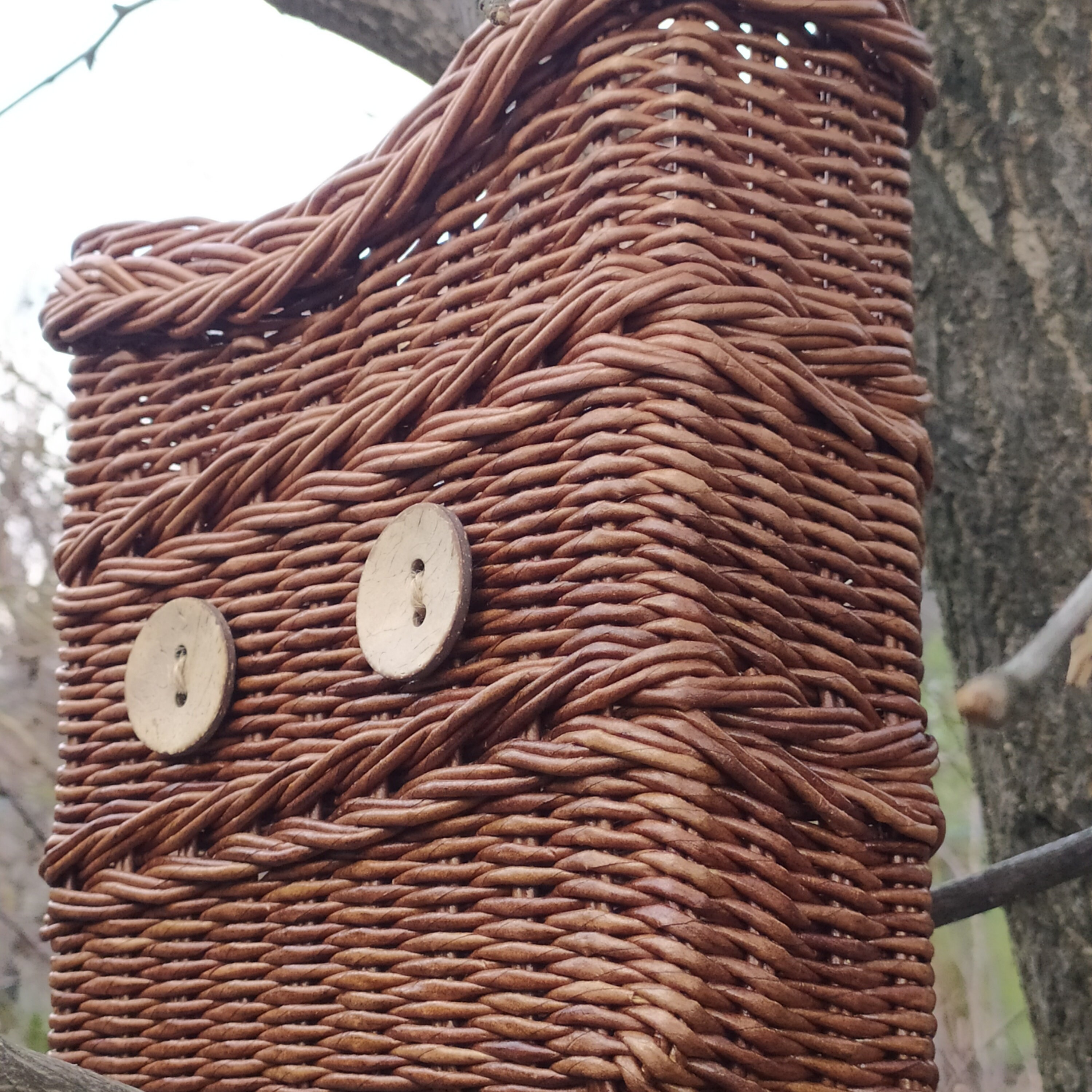 Hanging basket on door Door basket wicker Wall basket for Etsy