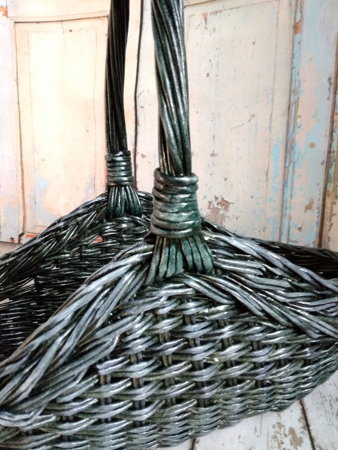 Wicker basket for collecting flowers Wicker basket for French Etsy