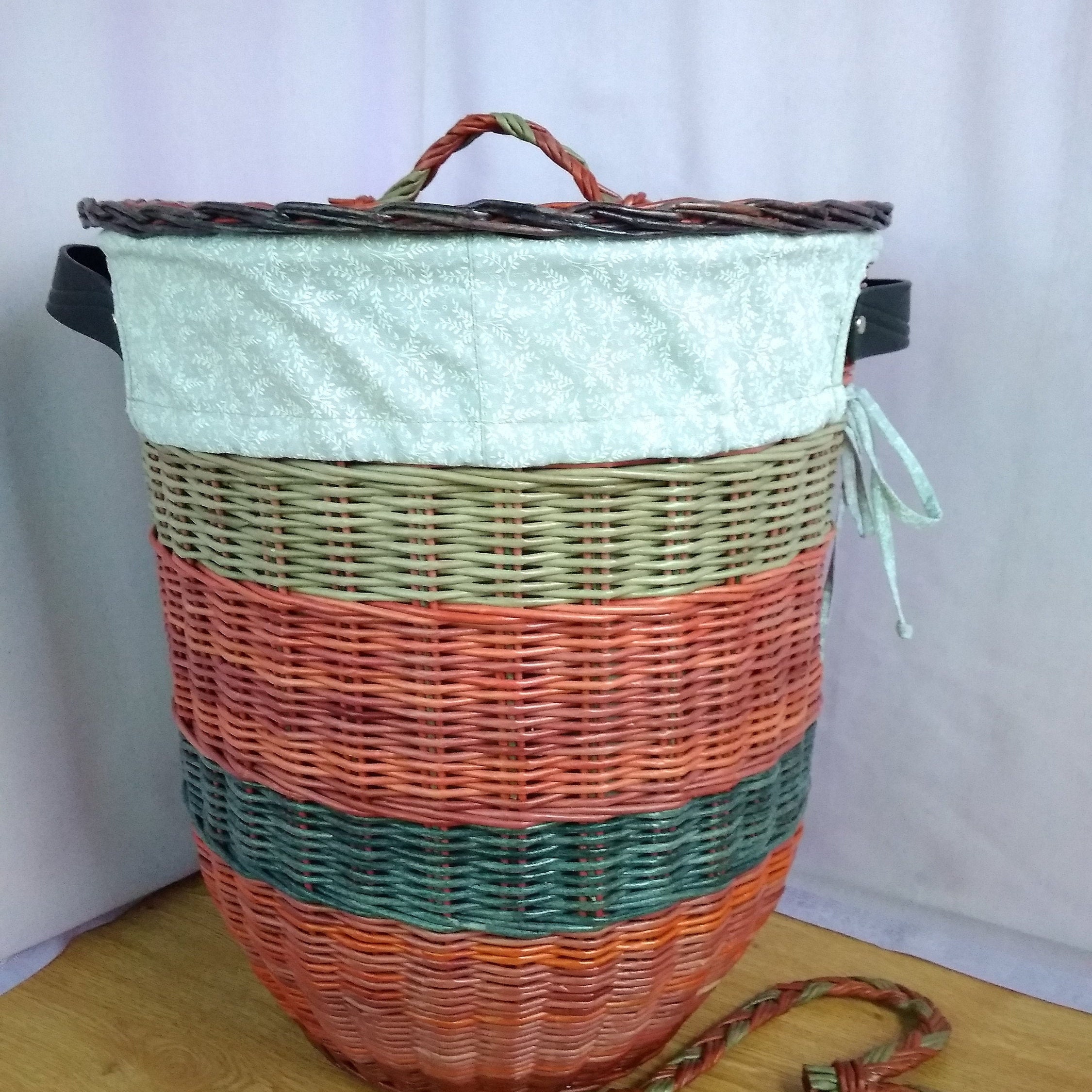 Wicker basket Toy basket Large basket with lid Etsy