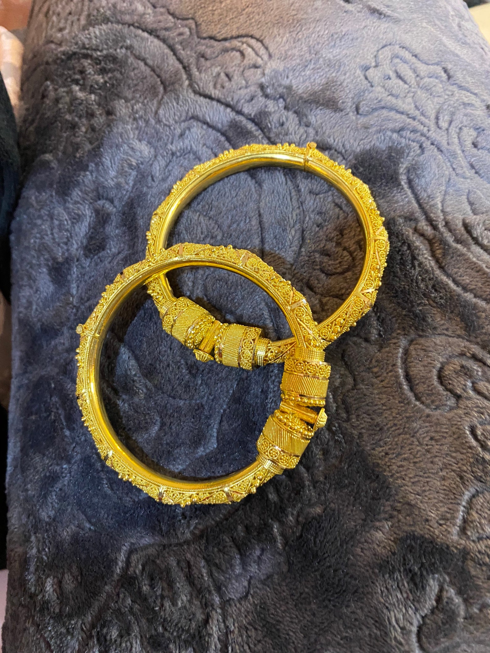 21K Real Solid GOLD Bangle Arabic Style Bangles Real Gold Etsy