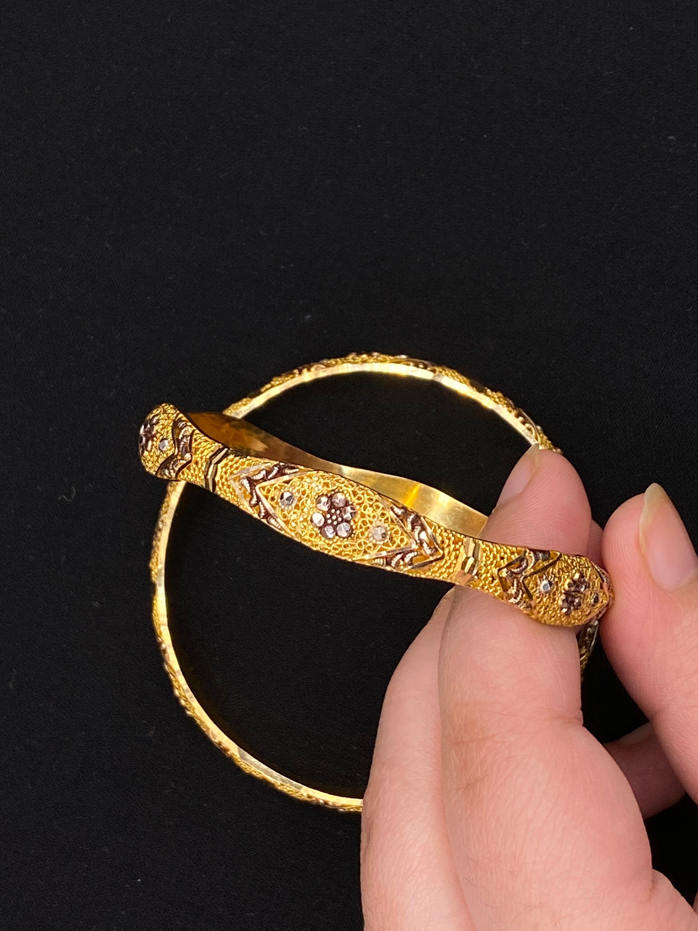 22K Real Solid GOLD Bangle Indian Bangles Real Gold Indian Etsy