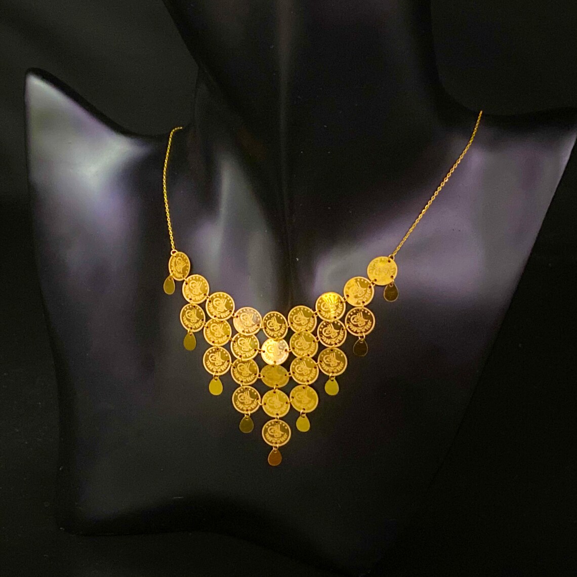 21K Real Solid Gold Necklace Designer Jewelry Arabic Etsy