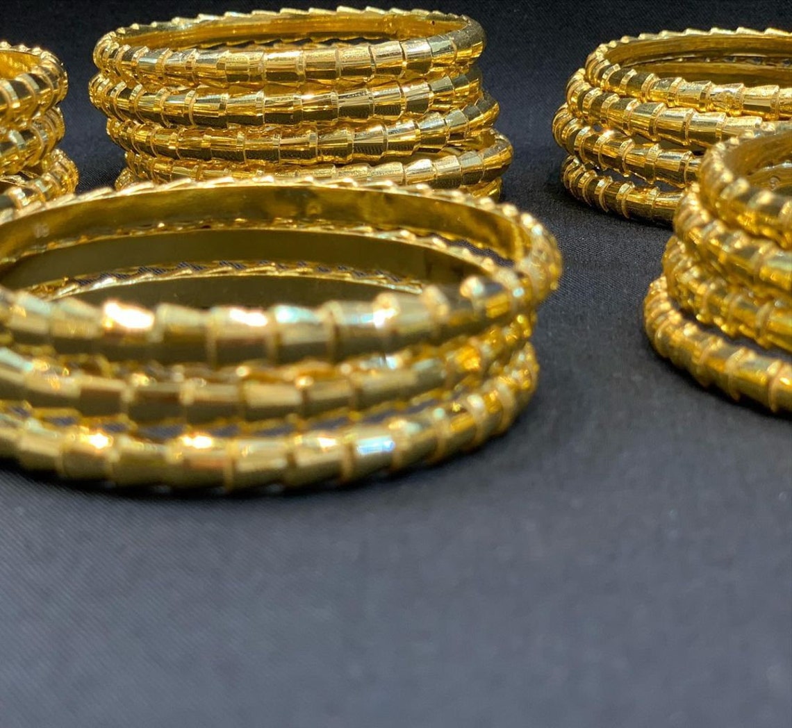 21K Real Solid GOLD Bangle Arabic Style Bangles Real Gold Etsy