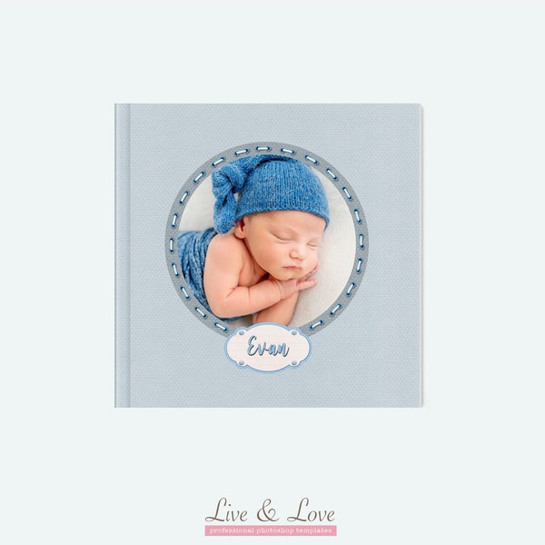 Editable Baby Photo Album, Newborn Photography, Baby Book, Newborn Template, 10x10, Photoshop Album Template, INSTANT DOWNLOAD