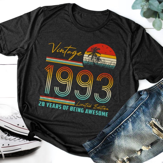 Vintage 1993 T-shirt Made in 1993 28th Birthday 28 Years | Etsy
