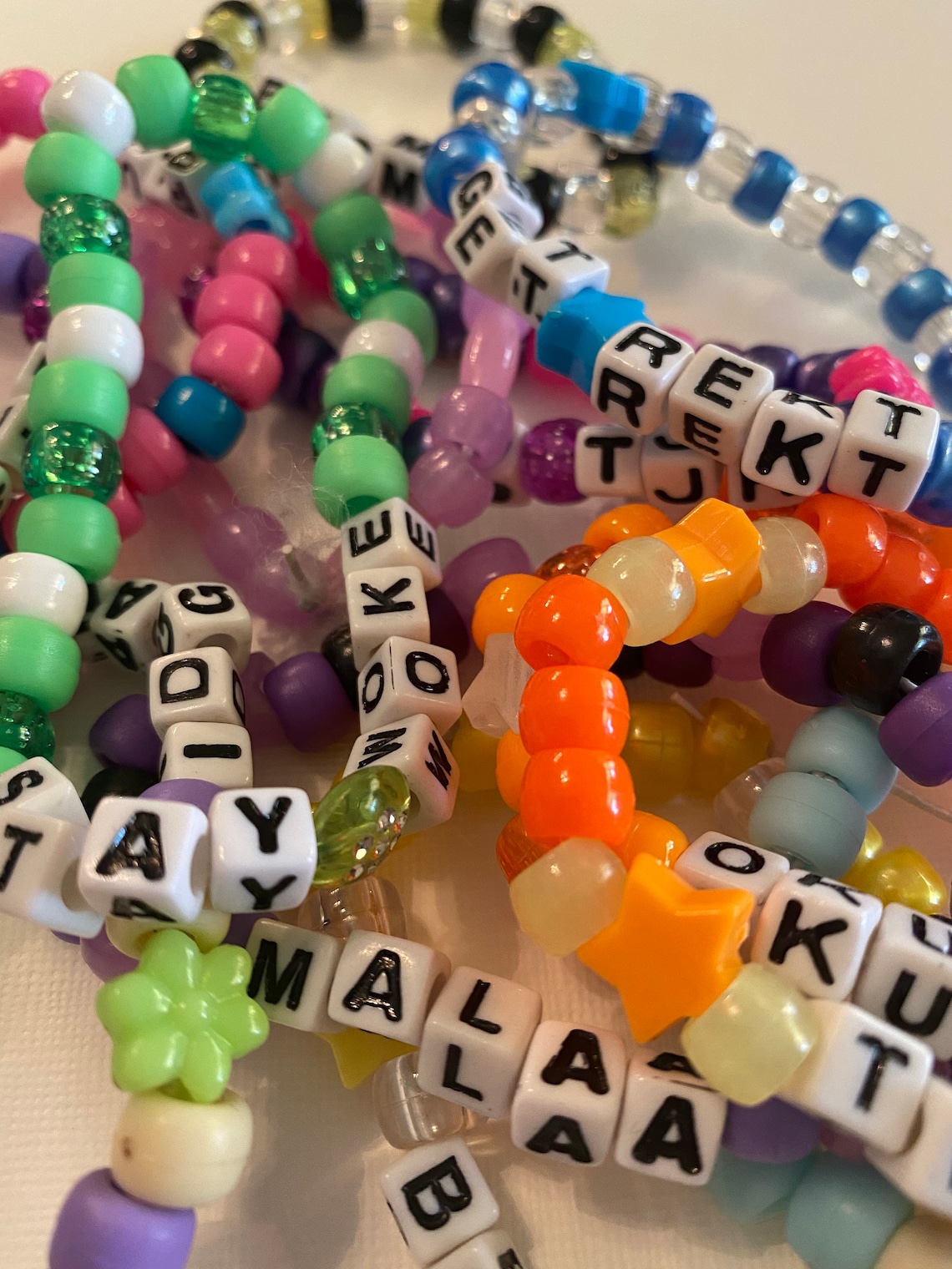 Kandi Bracelet with phrases Customizable Etsy