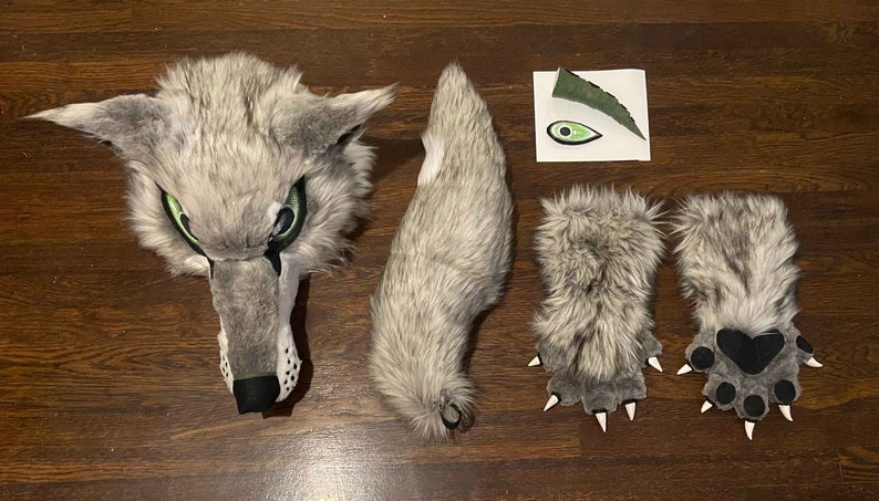 Grey Wolf Fursuit Head, Paws, and Tail - Etsy