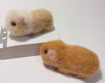 Needle felted guinea pig, Felting pet figurine