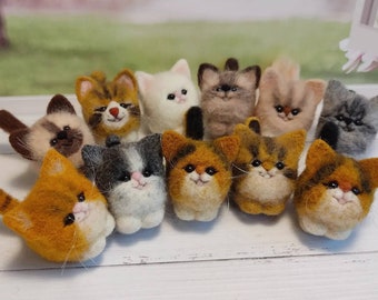 Needle felted cat, miniature cat figurine