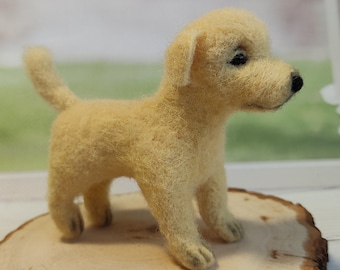 Needle felted Golden Labrador Retriever, needle felt dog